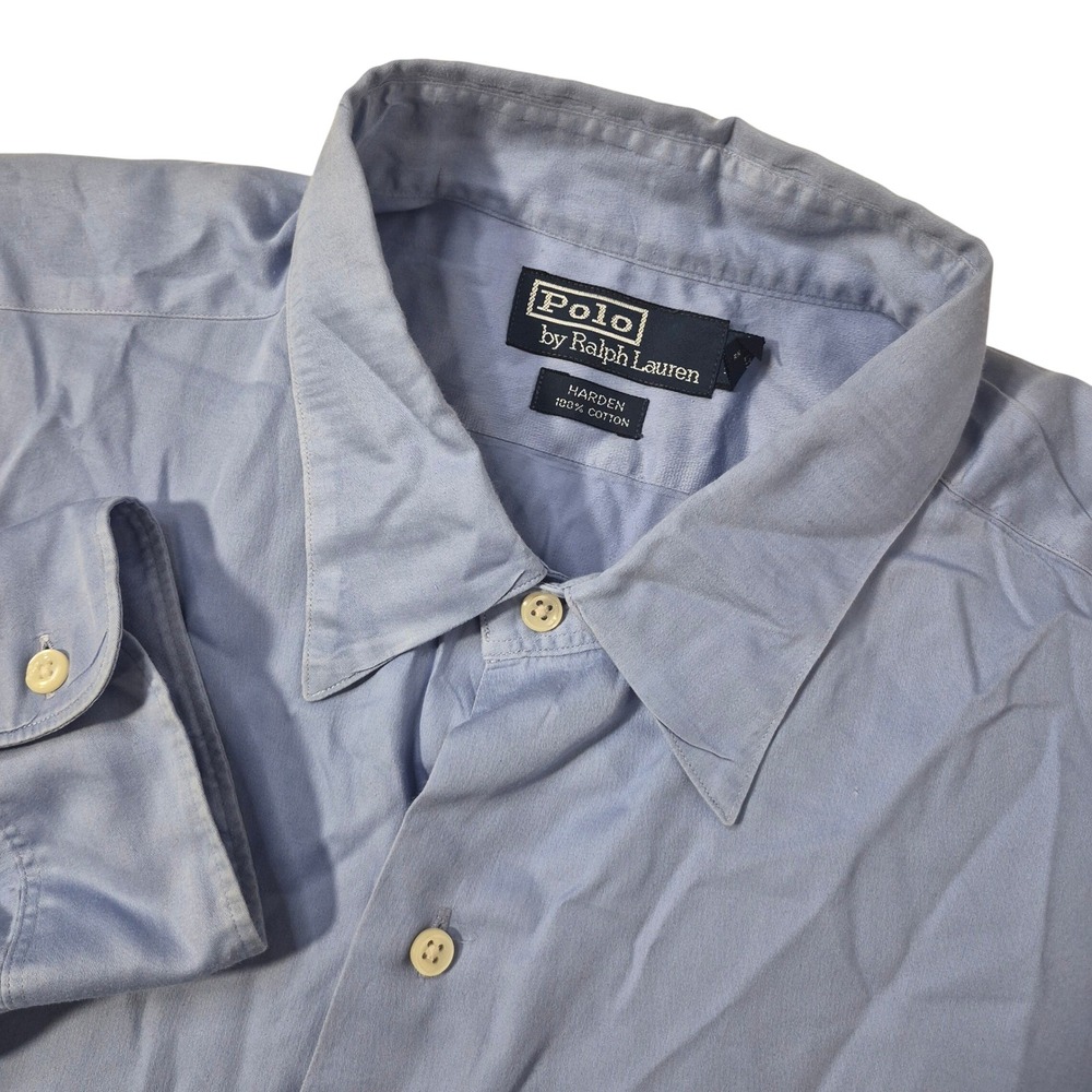 Polo Ralph Lauren Harden Shirt Mens XXL Blue Cotton Button Up Classic Office